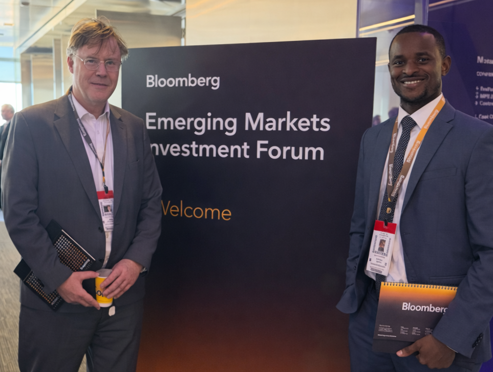 Nathan Tshintu and Simon Littlewood at the Bloomberg Emerging Markets Investment Forum